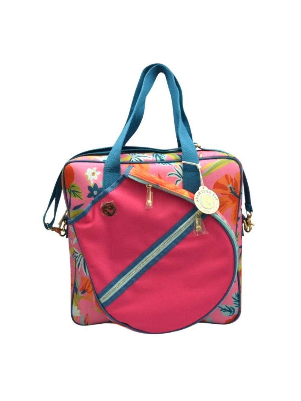 Spartina 449 Moreland Pink Floral Tennis Crossbody Tote Bag New